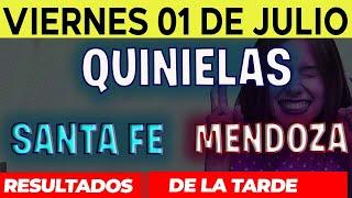 Resultados Quinielas Vespertinas de Santa Fe y Mendoza, Viernes 1 de Julio