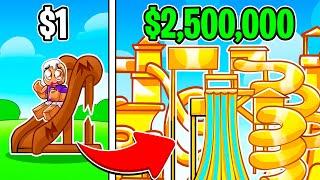 $1 vs $250,000,000 LUXURY WATERPARK in Roblox!