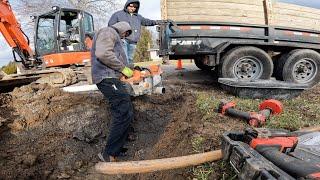 Poor Drainage Causing Ice in Road! Excavation and Repair.