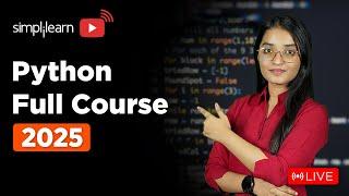 Python Full Course 2025 | Python Programming | Python Coding Tutorial for Beginners | Simplilearn