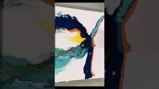 Simple & gorgeous dutch pour with negative space. Acrylic pour painting easy, Abstract painting.ASMR