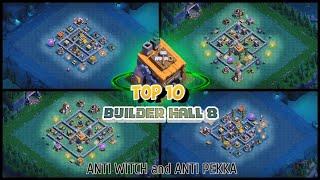 TOP 10 BEST BUILDER HALL 8 BASE  || BH8 BASE WITH LINK + REPLAY || BH8 BASE ANTI 3 STAR