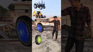 Tractor Wheel to Jcb, tractor, roller & Ambulance Trending vfx magic video #shortsfeed #trending