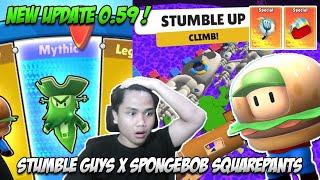 NEW UPDATE 0.59 STUMBLE GUYS x SPONGEBOB ! NEW MAP STUMBLE UP AND NEW SPONGEBOB SKIN ! Stumble guys