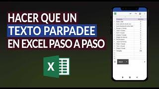 Cómo Crear y Hacer que un Texto Parpadee en Excel paso a paso