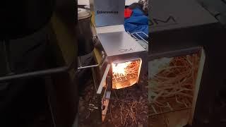 First test firing of the fantastic Diemmeline Stainless Steel Wood Burning Stove 