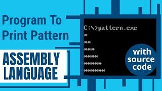 Program to print stars pattern in assembly language | Dosbox | 8086 | Sameh Ul Haq