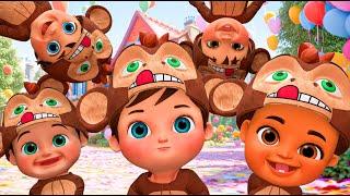 Five Little Monkeys | Fun Sign Language Song for Kids l Banana Cartoon Nursery Rhymes & Kids Songs