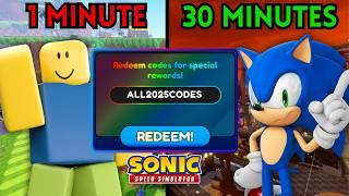 Fastest NOOB To PRO With ONLY CODES | Sonic Speed Simulator