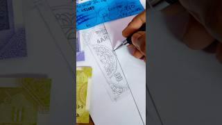 P-1| 3D COLOUR SKETCHING 60 NOTE REALISTIC DRAWING WITH N.MODI INSTEAD OF MAHATMA G. 18HR'S⌚