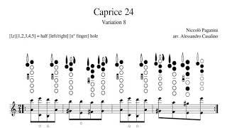 N. Paganini - Caprice 24, Variation 8 for Clarinet solo (multiphonics with fingerings)