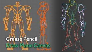 Blender Secrets - How to use the Grease Pencil Drawing Plane Canvas option