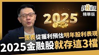 【精華】2025必存3檔金融股！一張表檢視營收 明年股利表現誰最好？《鈔錢部署》盧燕俐 ft.林信富 20240922