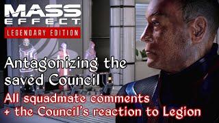 Mass Effect 2 - Meeting the Council - All squadmate comments + unique Legion dialogue