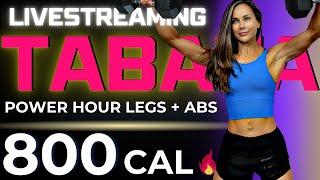 60-MIN LEGS + ABS TABATA WORKOUT (weight loss, lower body strength, glutes sculpt, legs, belly fat)