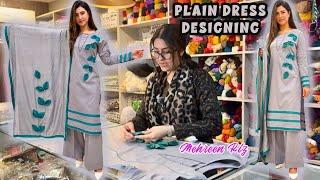 Plain dress designing 2025 | Cotton fabric | Choosing color combination | Mehreen Riz