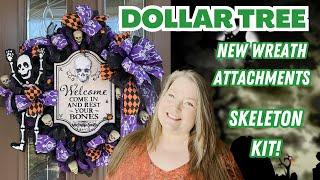 Skeleton Wreath DIY ~ New Dollar Tree Decorating Kits ~ Skeleton Kit Wreath Attachment 4th in Series