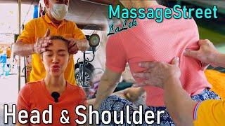 ASMR: Grandpa's Thai Ancient Massage at outdoor street weekend market