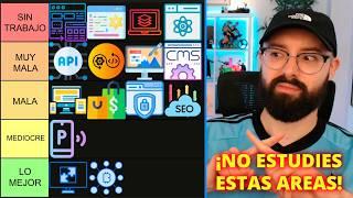 PEORES y MEJORES Áreas del DESARROLLO WEB  TIERLIST: Futuro y Trabajo para desarrolladores web ‍
