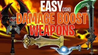 AQW Easier To Get Damage Boosting Weapons (All Monsters) | 30% and Lower Boost - Incl XP, Gold + Rep