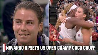 MASSIVE UPSET‼ Emma Navarro reacts to defeating Coco Gauff  | Wimbledon on ESPN