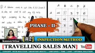 [2] Travelling salesman Problem | PHASE 2 | Assignment Problem| Operations Research | kauserwise®