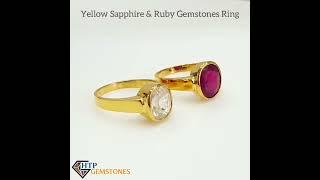 Yellow Sapphire & Ruby Gemstones  Ring | Best Quality Gemstones in India | HTPGEMSTONES |