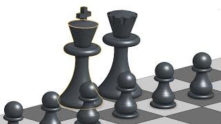 How to  make a queen and pawn chess piece in Onshape