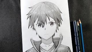 how to draw kirito - sword art online