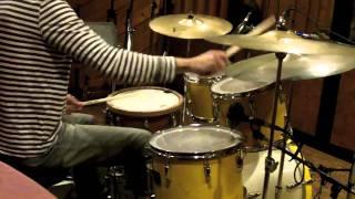 Patrick Carmichael on drums - recording session drumcam