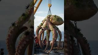 Rescuing a giant white octopus hurt by sea urchins