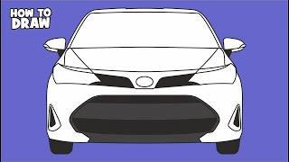 How to draw a car Toyota Corolla Axio 2017 front view