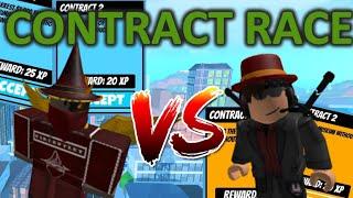 RACE TO FINISH CONTRACTS WITH @y2rbentley  | Roblox Jailbreak