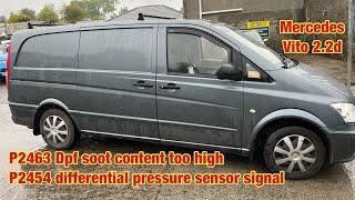 Mercedes vito, P2463 DPF soot accumulation too high & P2454 differential pressure sensor signal