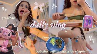 DAILY VLOG | grwm, evento, gravação + arrumando malas pra viajar