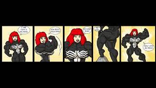 VENOM CAUSE MARY JANE TO GROW HUGE MUSCLES- FEMALE MUSCLE GROWTH COMIC  #comic #bigmuscles #comic