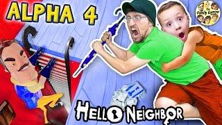 HELLO NEIGHBOR ALPHA 4! Simon Says Game? (Pt 1) Bendy Ink Machine in Basement? + FGTEEV Elevator 2.0