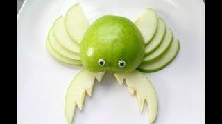 How to Make Apple Crab Garnish Art in Apple Decoration Fruit And Vegetable Carving