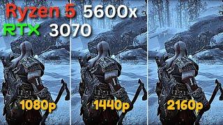 God of War Ragnarok | 5600x + RTX 3070 | 1080p 1440p 4k