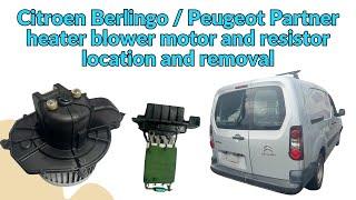 Citroen Berlingo / Peugeot Partner heater blower motor and resistor location and removal