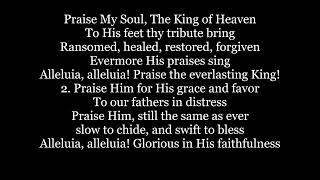 PRAISE MY SOUL THE KING OF HEAVEN Hymn Lyrics Words text trending sing along song music