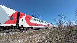 193. Russian double-decker passenger train #066Й Moscow-Togliatti. Togliatti, Samara region, R. F.