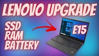 Lenovo Thinkpad e15 Upgrade Step by Step | M.2 SSD Install | 16GB Ram | Battery Replacement