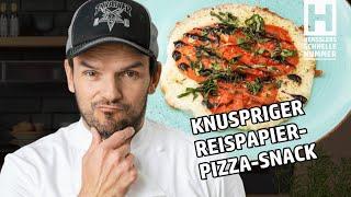 Quick crispy rice paper pizza snack recipe by Steffen Henssler