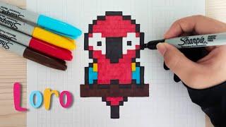 Como dibujar a LORO en PIXEL ART – Tutorial paso a paso #pixelart #loro  #artwork #art #tutorial