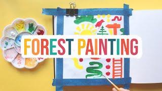 Painting without a plan or a sketch? | Forest Gouache Painting