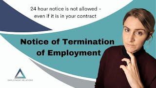 NOTICE OF TERMINATION | Section 37 & 38 of the Basic Conditions of Employment Act |