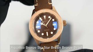 Aquatico Bronze Sea Star Brown Bronze Bezel