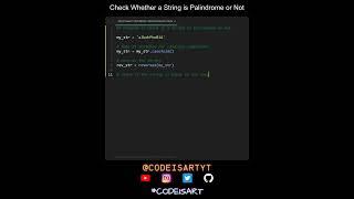 Check Whether a String is Palindrome or Not in Python | Python Examples | Python Coding Tutorial