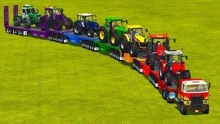 TRANSPORTING TRACTORS & PICKUP TRUCKS WITH ROAD TRAIN! Farming Simulator 25